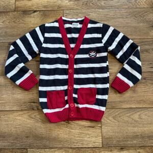 Armani Junior Striped Knit Cardigan Sweater